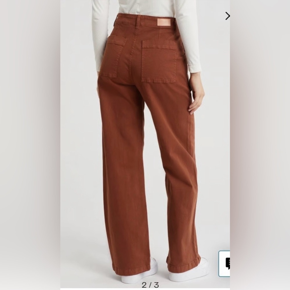 NWT Pistola Nicole Stretch Cotton Wide Leg Pants - Picture 3 of 5